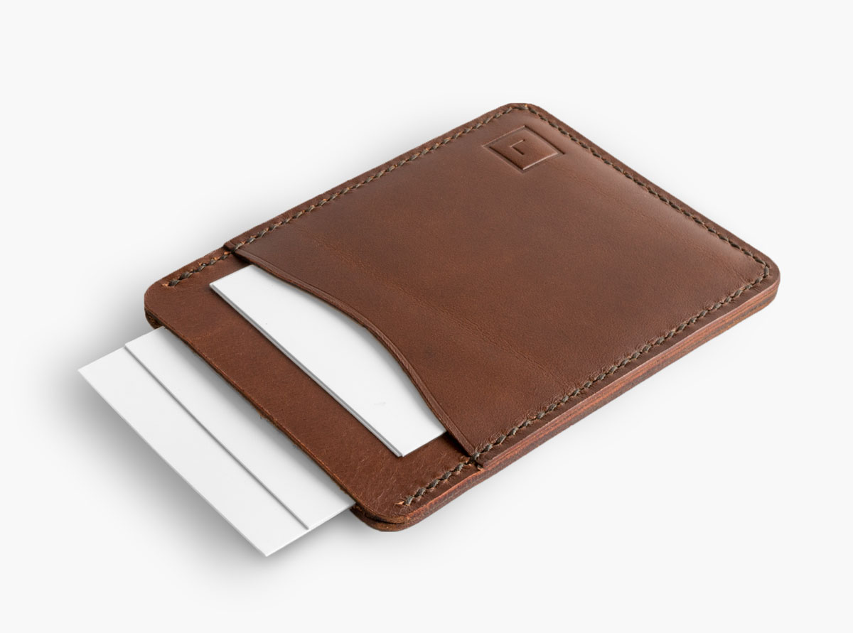 Kartenetui braun von Halbquadrat